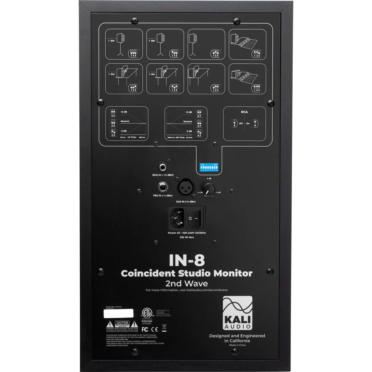 Kali Audio IN-8 V2 3-Way Coincident Studio Monitor (Black, Single)