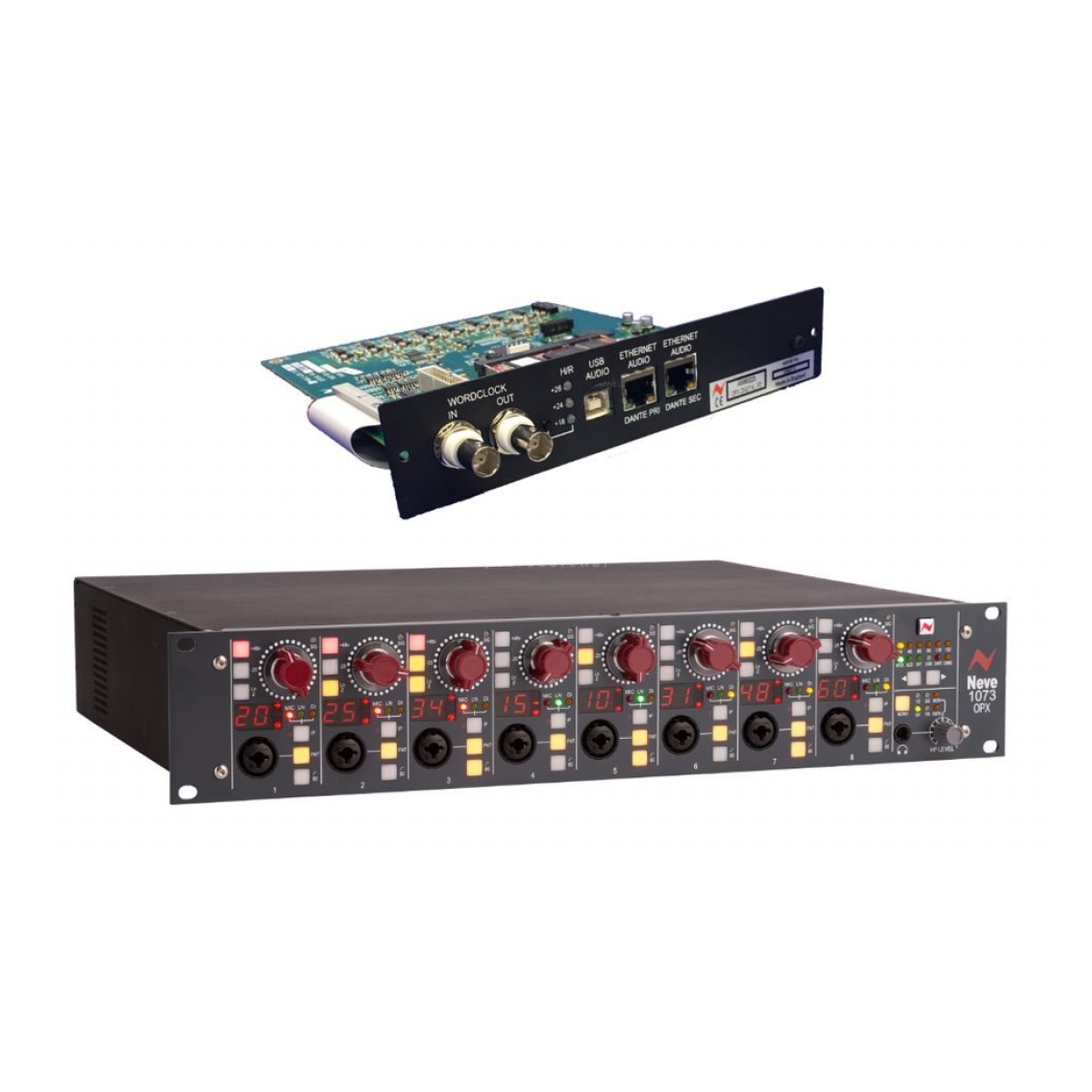 AMS Neve 1073OPX 8-channel Microphone Preamp with USB or Dante or ADAT
