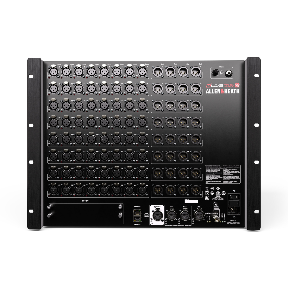 Allen & Heath dLive CDM64-U MixRack 64-input Digital Stage Box - Price on Request
