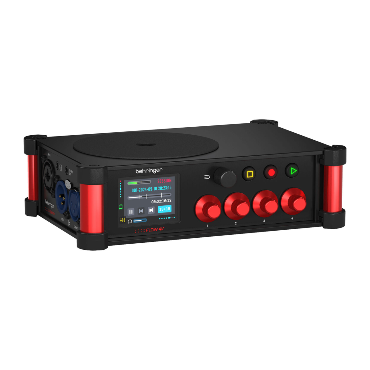 Behringer FLOW 4V: 10-track Digital Field Mixer & Audio Interface for Video Production