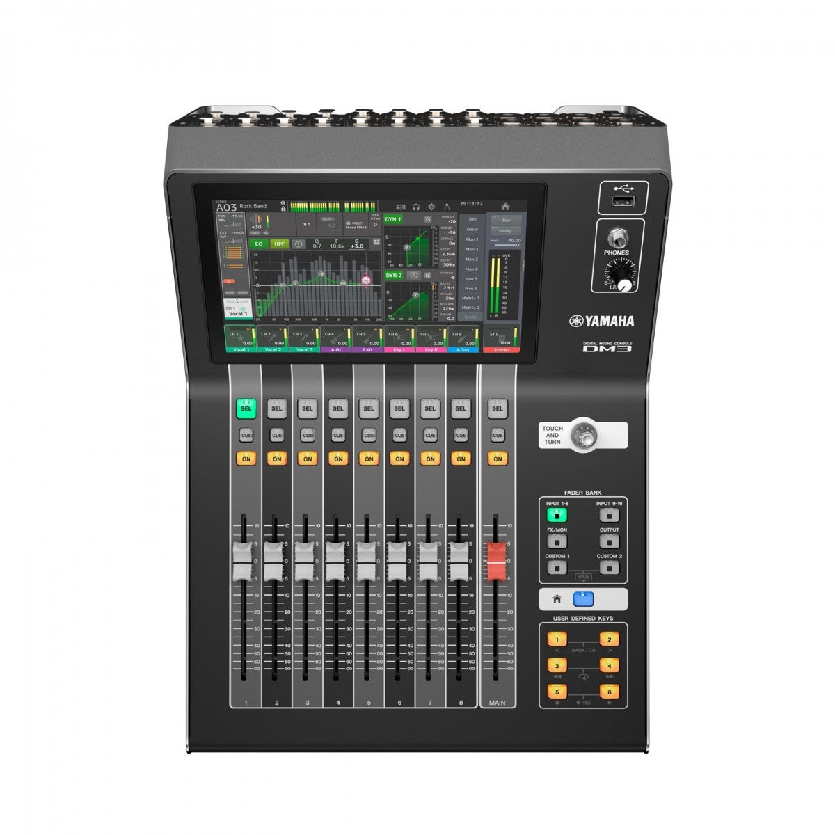 Yamaha digital mixing console on a white background