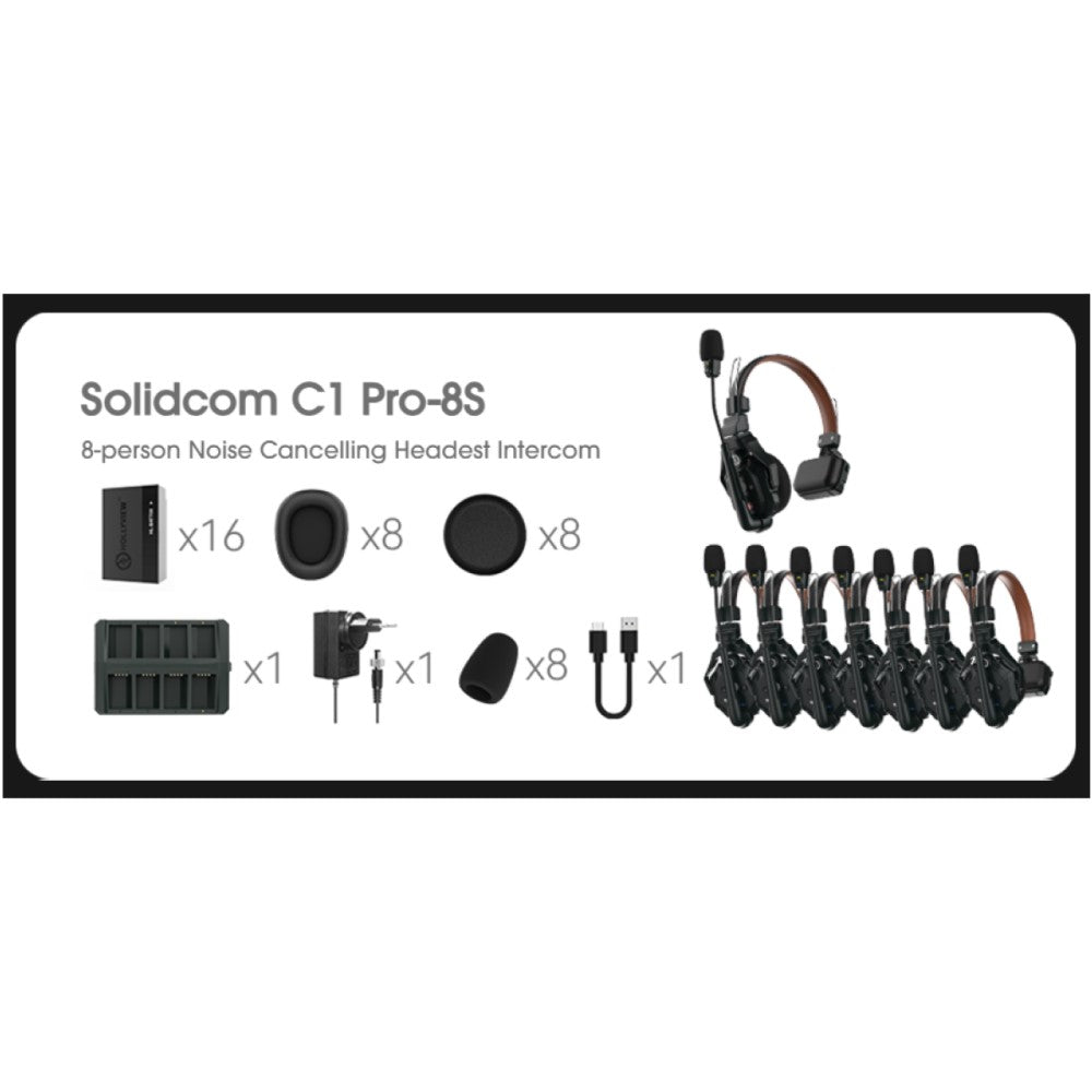 Hollyland Solidcom C1 Pro-8S Full-Duplex Wireless Intercom Headset System