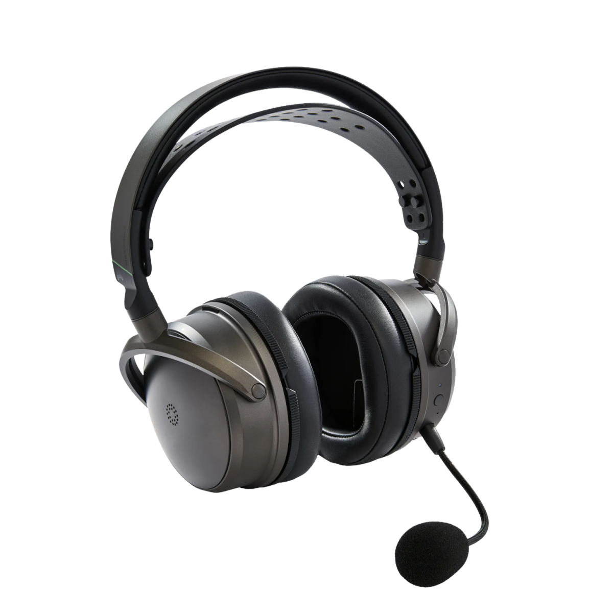 Headset with microphone on a white background