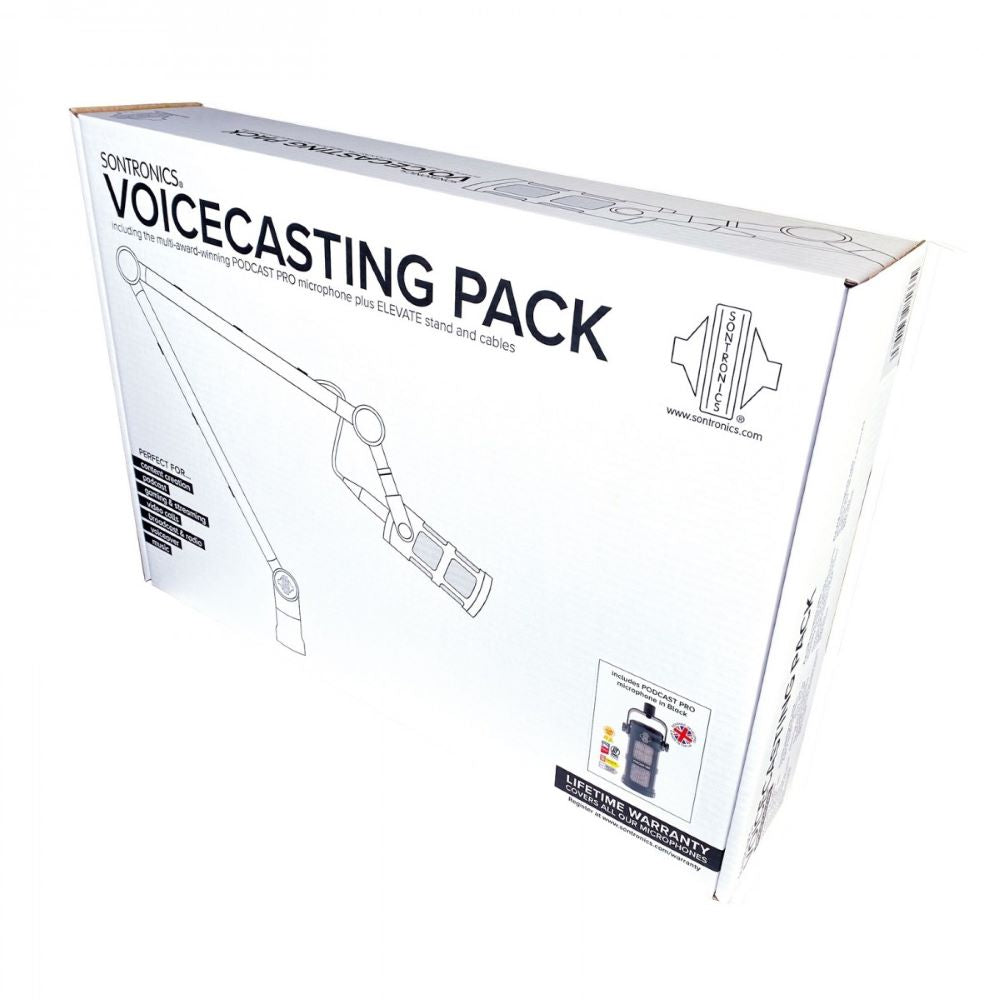 Sontronics Voicecasting Pack - Podcast Pro Microphone with Boom Arm (Grey)