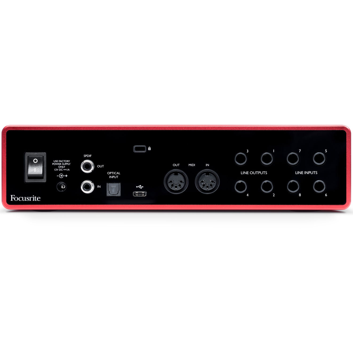 Focusrite Scarlett 18i8 rear