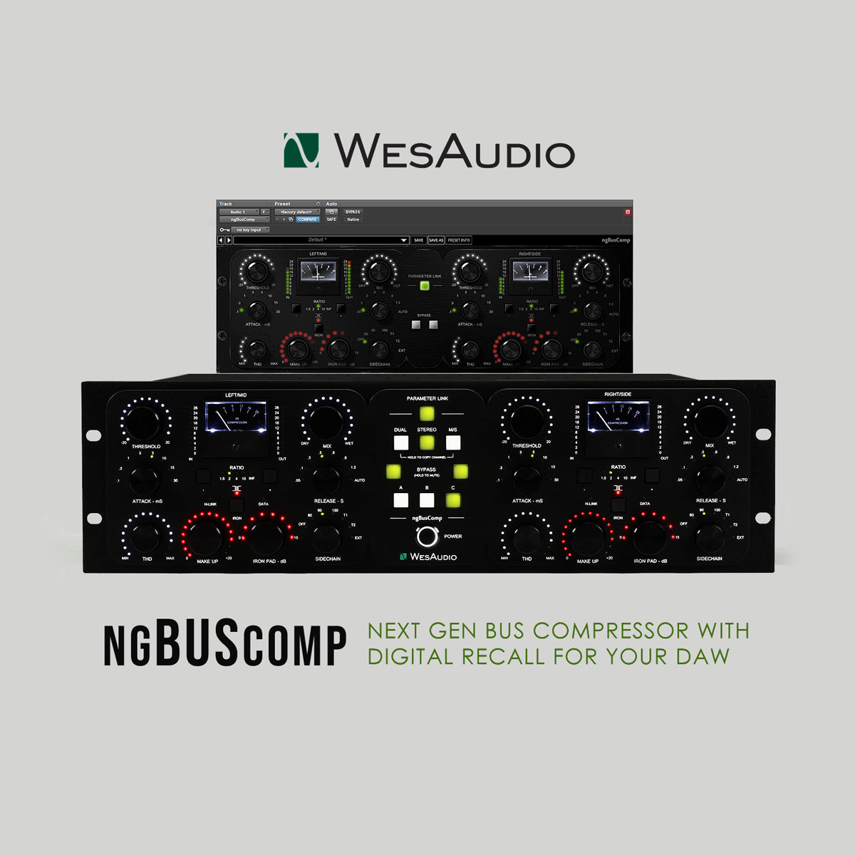 WesAudio ngBusComp Analog Bus Compressor with remote plugin control