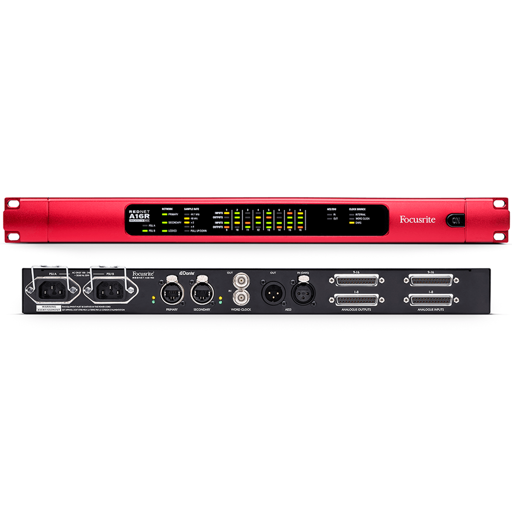 Focusrite RedNet A16R MkII - 16x16 Analogue I/O With Independent Level Control