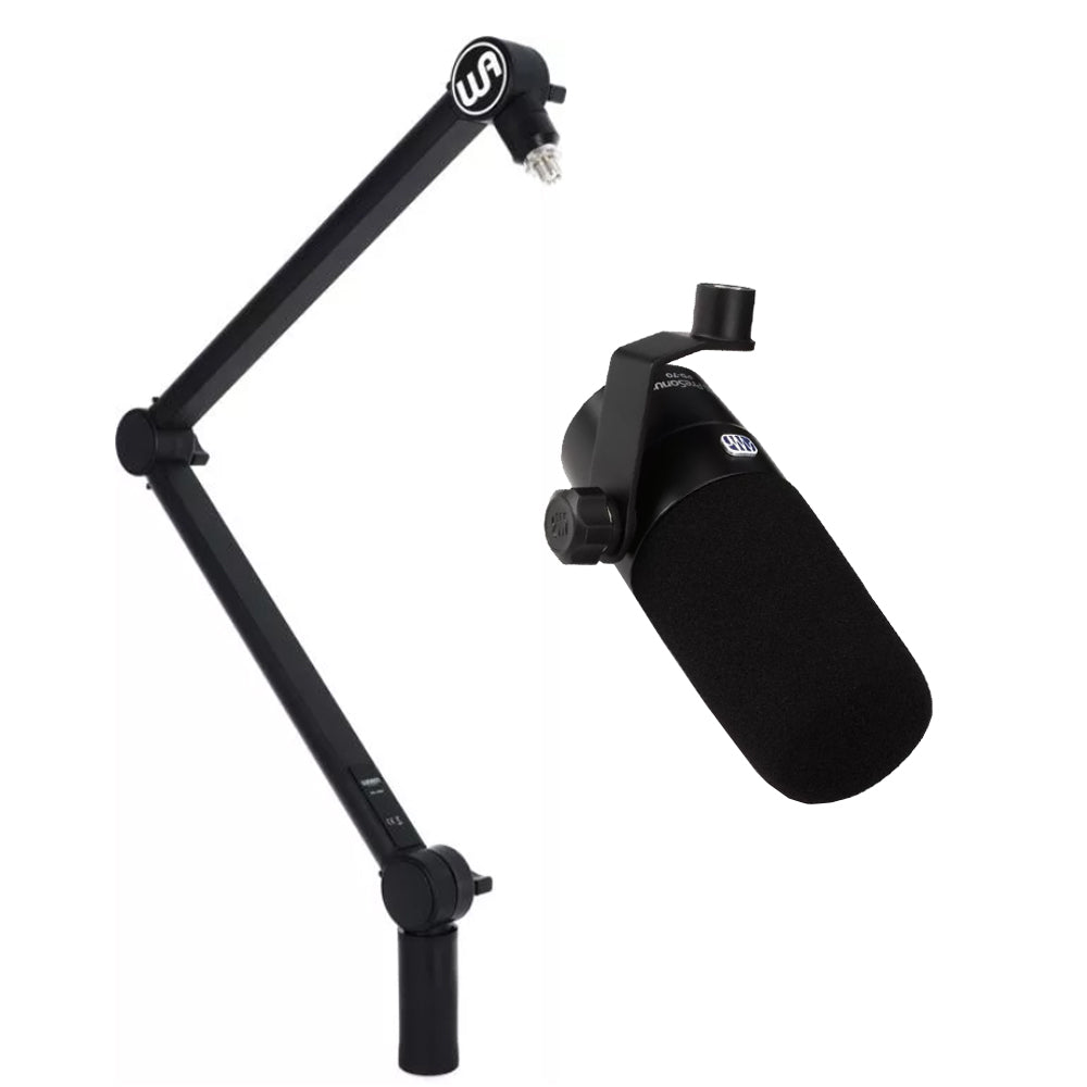 PreSonus PD-70 Broadcast Microphone with WA-MBA Boom arm