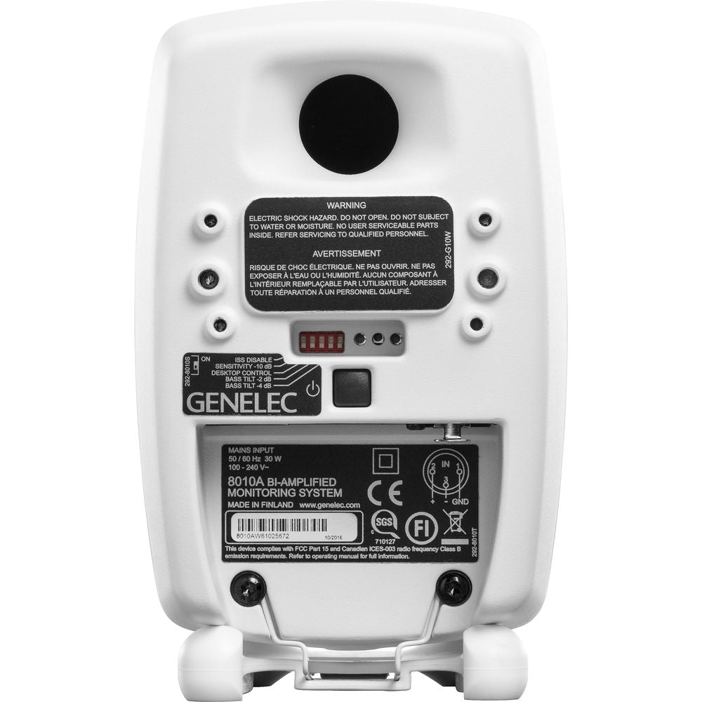 Genelec 8010A Compact 2-way 3" Powered Studio Monitor White (Single)