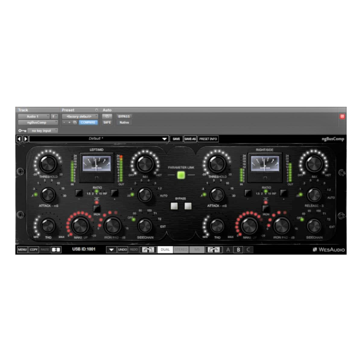 WesAudio ngBusComp Analog Bus Compressor with remote plugin control