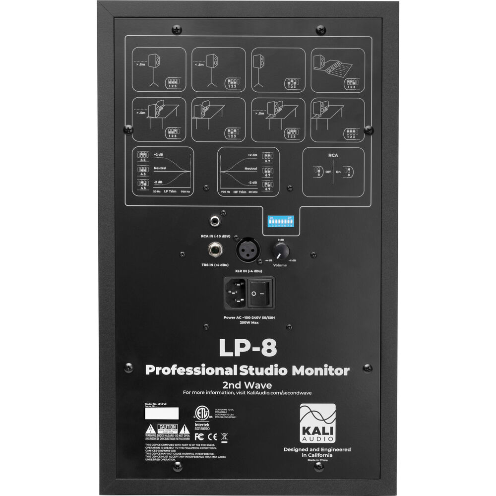 Kali Audio LP-8 V2 8-inch Powered Studio Monitor - Black (Single)