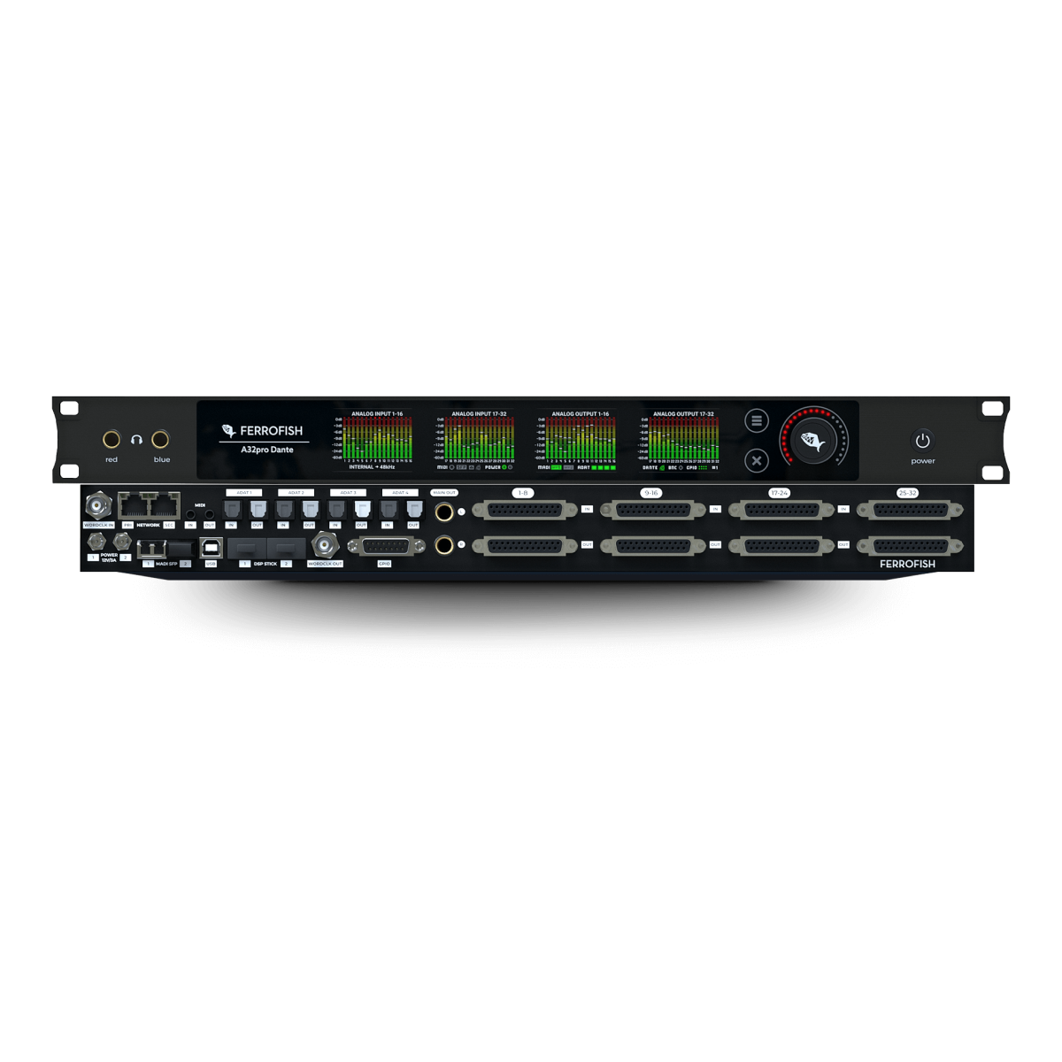 Ferrofish A32pro Dante 32x32 AD/DA Converter and Format Router