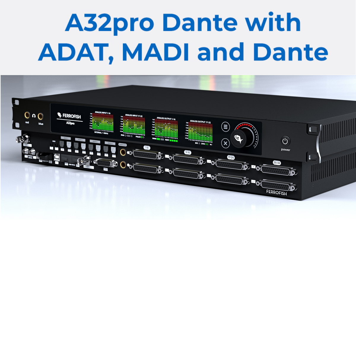 Ferrofish A32pro Dante 32x32 AD/DA Converter and Format Router