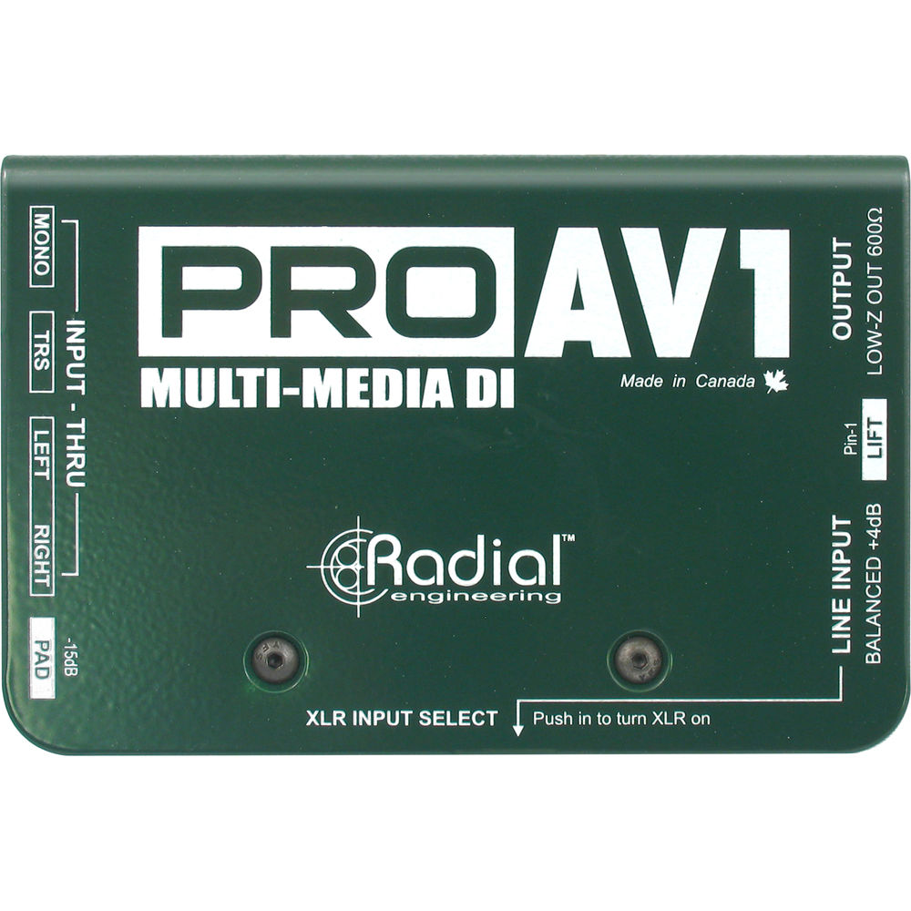 Radial ProAV1 1-channel Passive A/V Direct Box