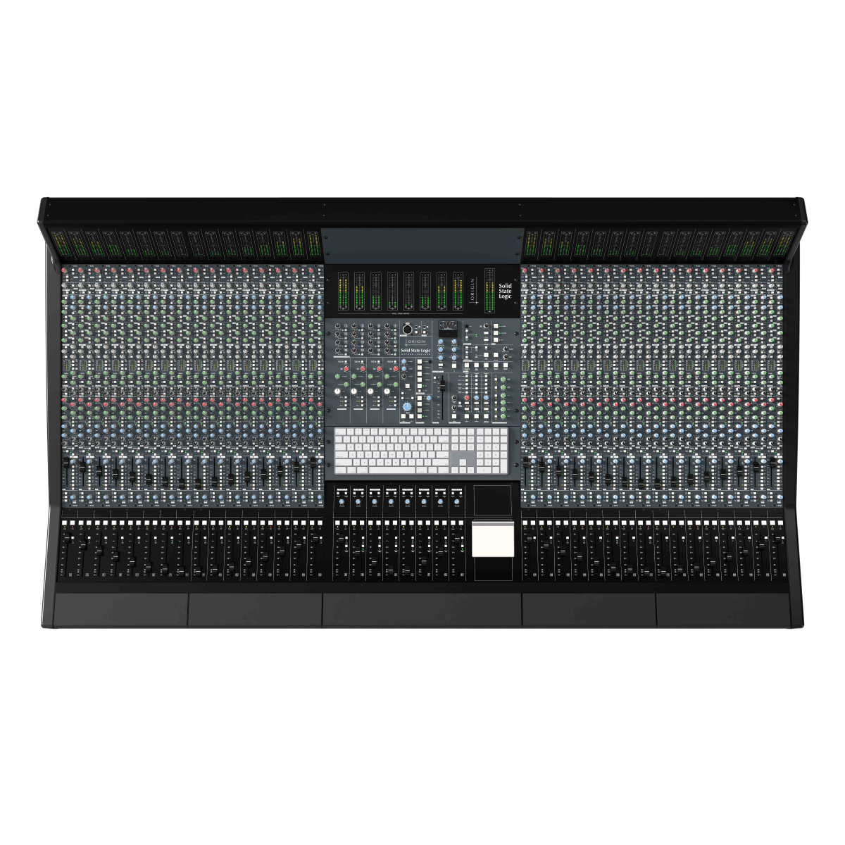 Large audio mixing console with ALT Meter Configuration