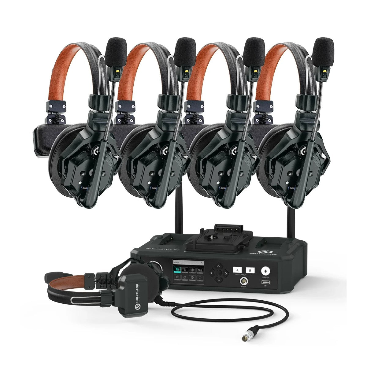 Hollyland Solidcom C1 Pro-Hub4S ENC 5-Person Full-Duplex Wireless Intercom System with Hub (1.9 GHz)