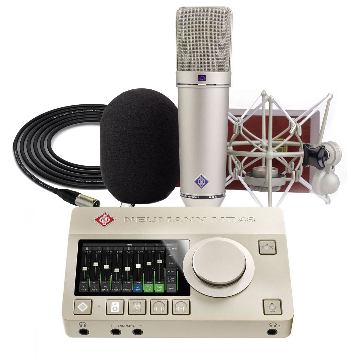 Neumann MT 48 USB-C/Dante Audio Interface with U87Ai NI Set / Mogami