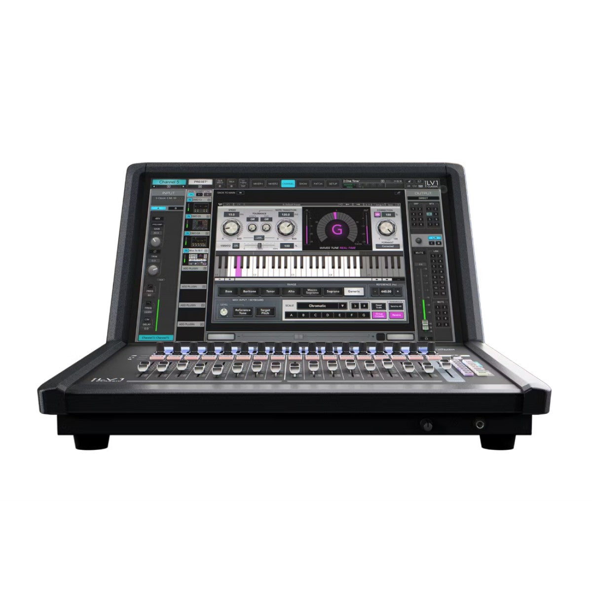 Digital audio workstation on a white background